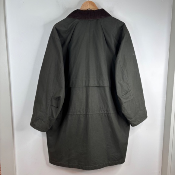 VTG LL Bean Chore Coat Mens XLT Green Flannel Lined Barn Field Jacket Corduroy - Picture 9 of 16